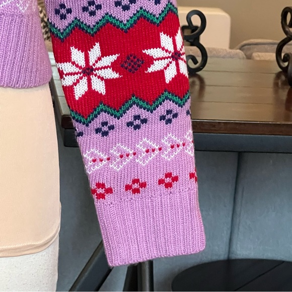 33 DEGREES Holiday Argyle Sweater Size XS X-Small High Neck Cropped Soft Fuzzy - Picture 4 of 11
